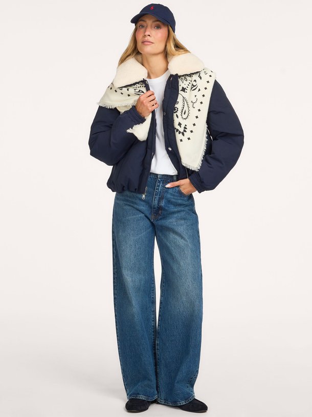 WOVEN-JACKET Geweven gewatteerde jas