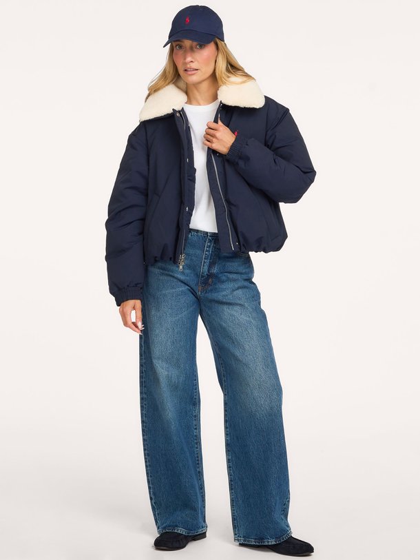 WOVEN-JACKET Geweven gewatteerde jas