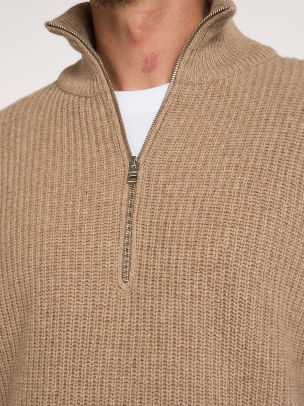 Wollen half zip trui