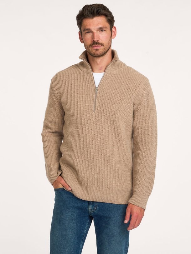 Wollen half zip trui