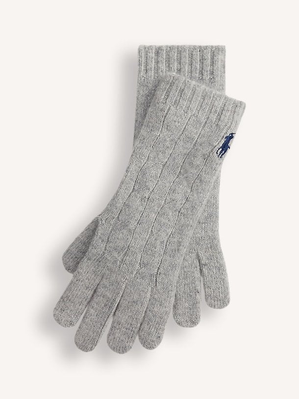 W CS CLS CBL-GLOVE Cashmere mix handschoenen met logo