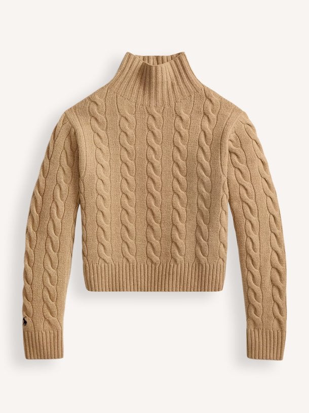 SWEATER-PULLOVER Wol/cashmeremix kabeltrui