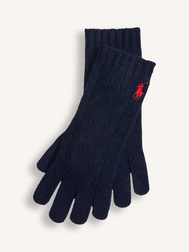 W CS CLS CBL-GLOVE Cashmere mix handschoenen met logo