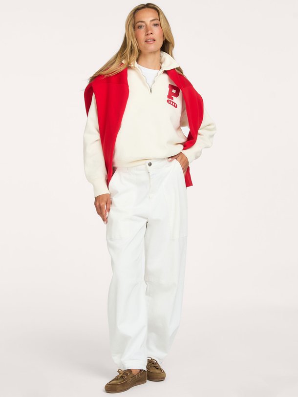KNIT-SWEATSHIRT Katoenmix half zip