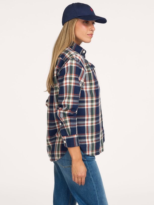 WOVEN-SPORT SHIRT-SHIRT Katoenen geruite blouse