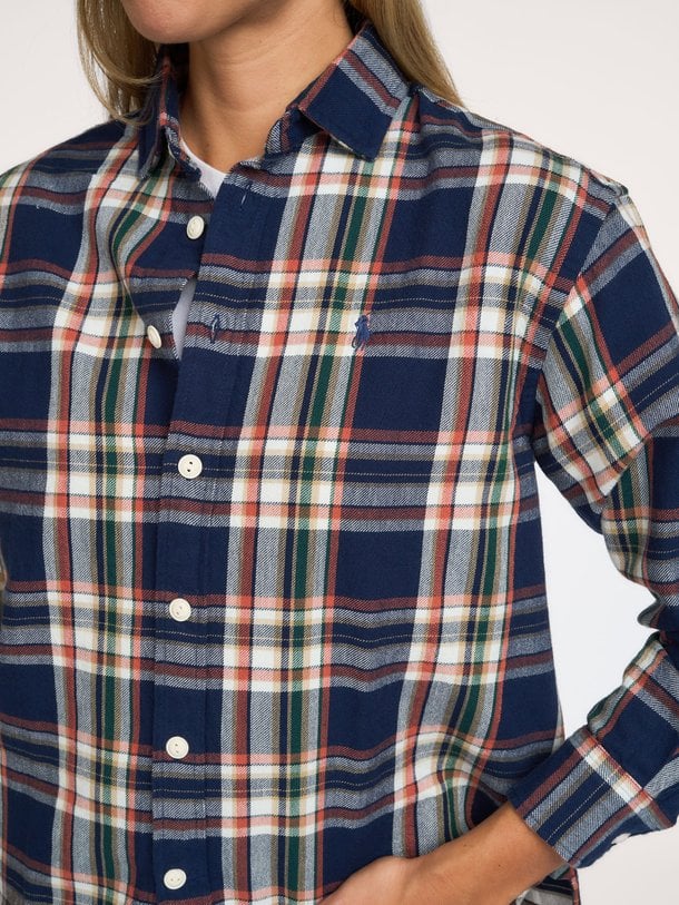 WOVEN-SPORT SHIRT-SHIRT Katoenen geruite blouse