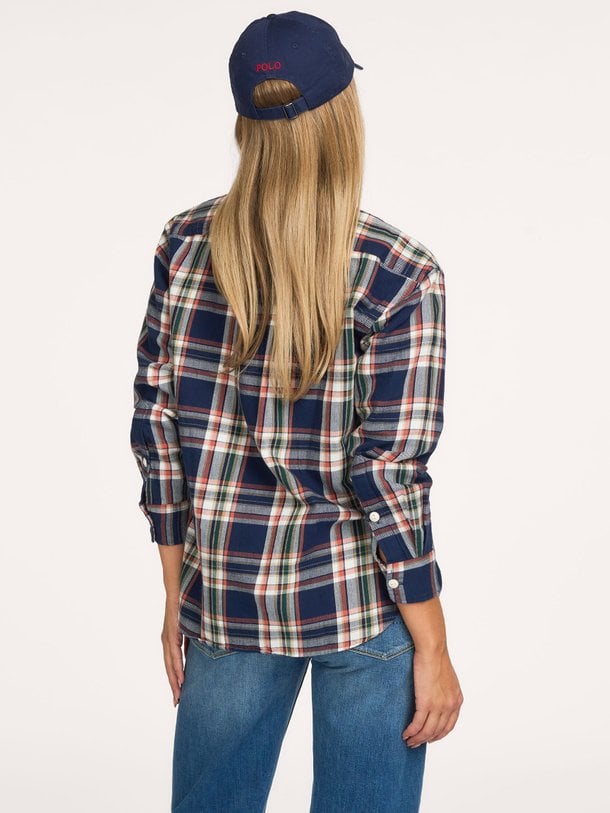 WOVEN-SPORT SHIRT-SHIRT Katoenen geruite blouse