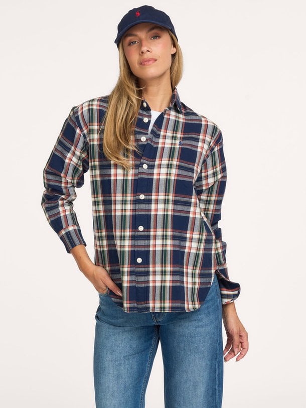 WOVEN-SPORT SHIRT-SHIRT Katoenen geruite blouse
