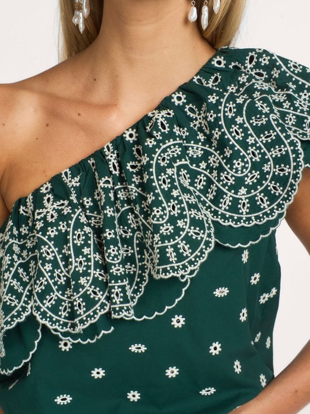 Kath, katoenen one shoulder top