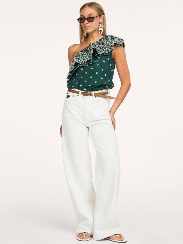 Kath, katoenen one shoulder top