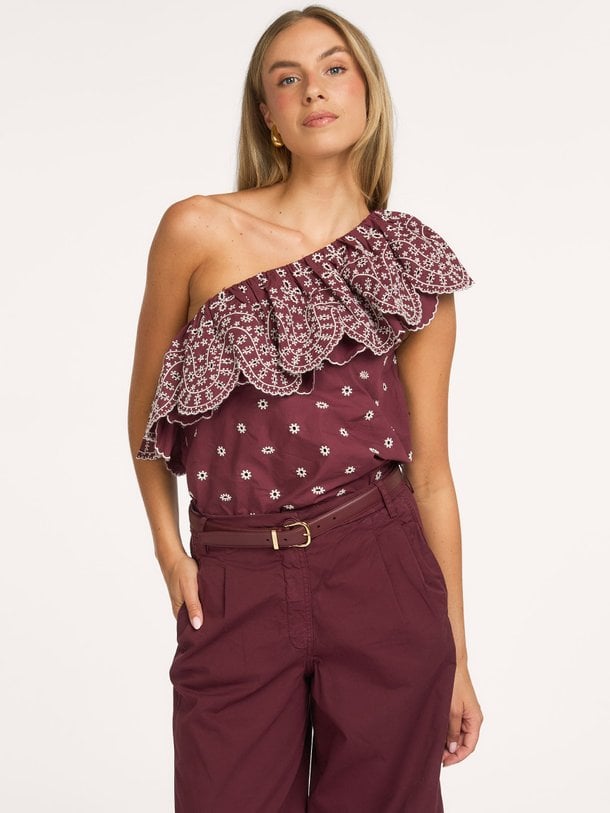 Kath, katoenen one shoulder top