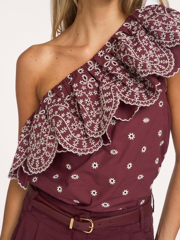 Kath, katoenen one shoulder top