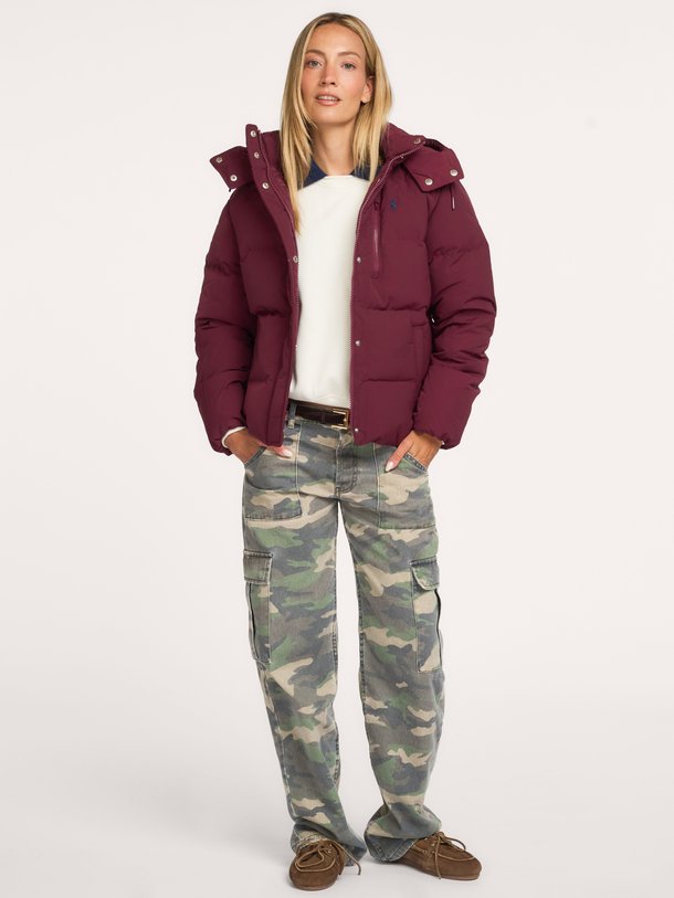 WOVEN-PUFFER-COAT Geweven gewatteerde puffer