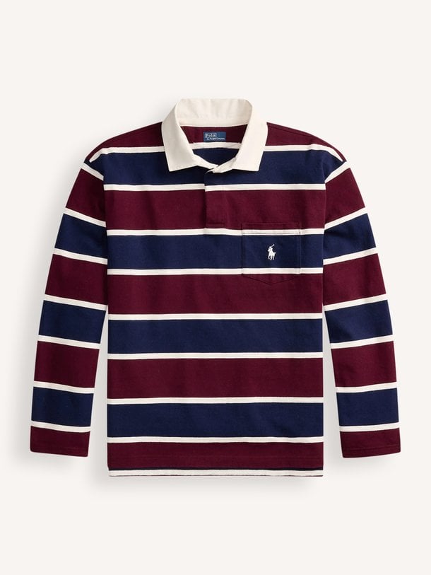 Katoenen gestreepte polo longsleeve
