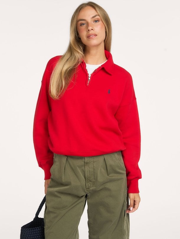 KNIT-HALF ZIP-SWEATSHIRT Katoenmix polo trui
