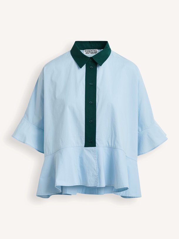 KAYLEE PEPLUM RUFFLE SHIRT Kaylee, katoenen blouse