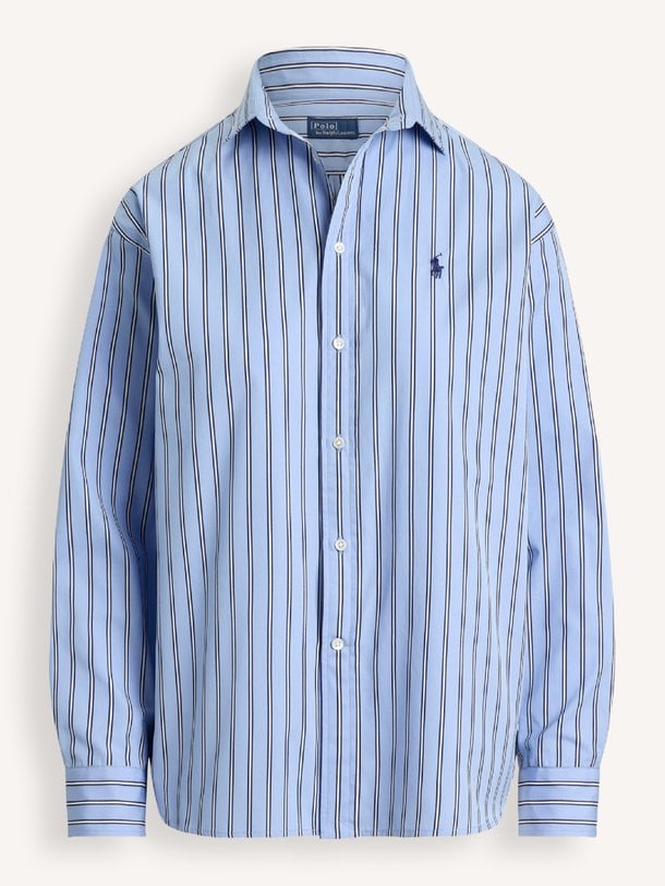 Katoenen gestreepte blouse met logo