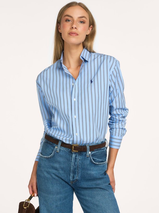 LS RMSY ST-LONG SLEEVE-BLOUSE Katoenen gestreepte blouse met logo