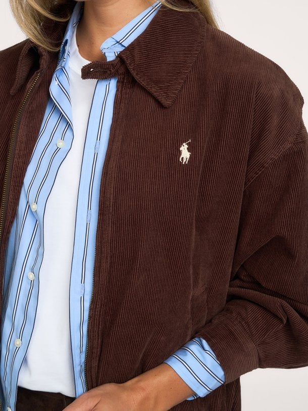 WOVEN-JACKET Katoenen rib jack