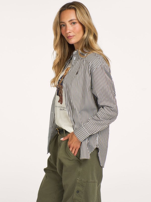 LS RMSY ST-LONG SLEEVE-BLOUSE Katoenen gestreepte blouse