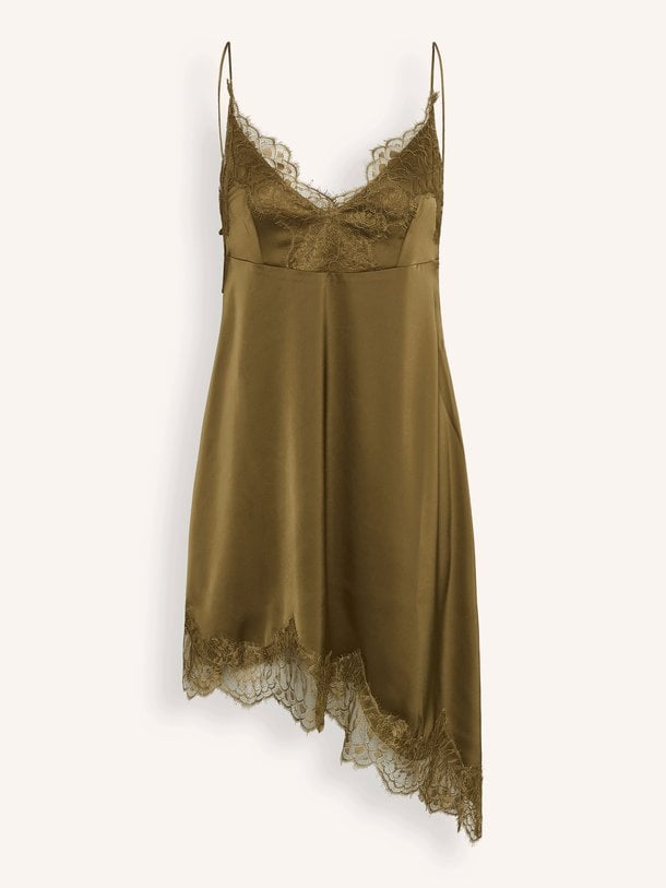 GZlalou dress Lalou, geweven jurk met kant