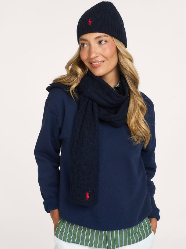 WL CS CBL BN-HAT Cashmere mix muts met logo