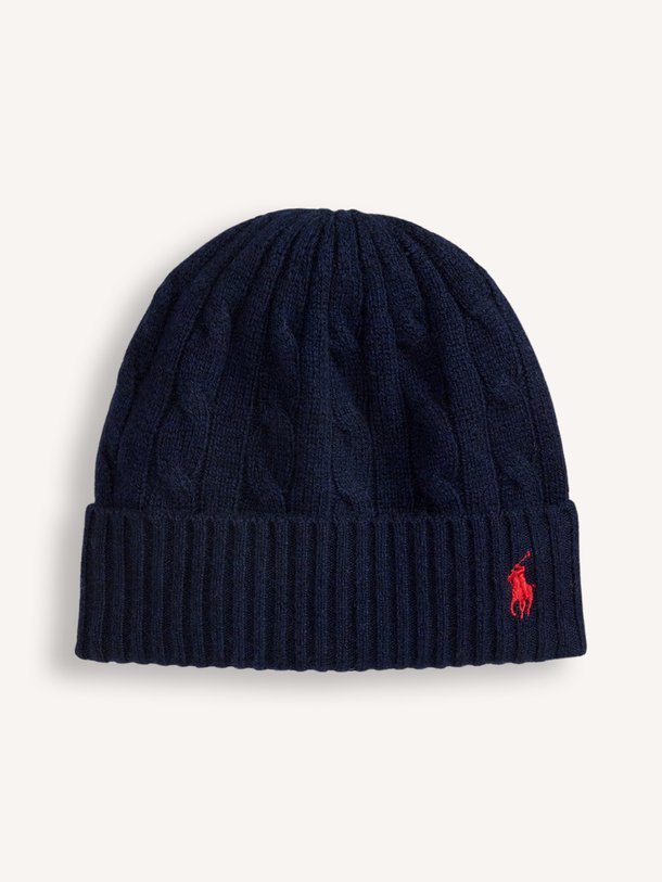 WL CS CBL BN-HAT Cashmere mix muts met logo