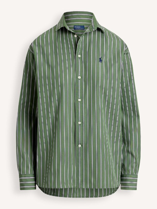 Katoenen gestreepte blouse met logo