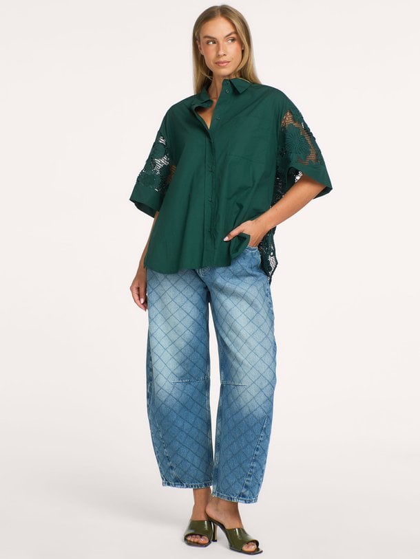 Kali, katoenen blouse met kant