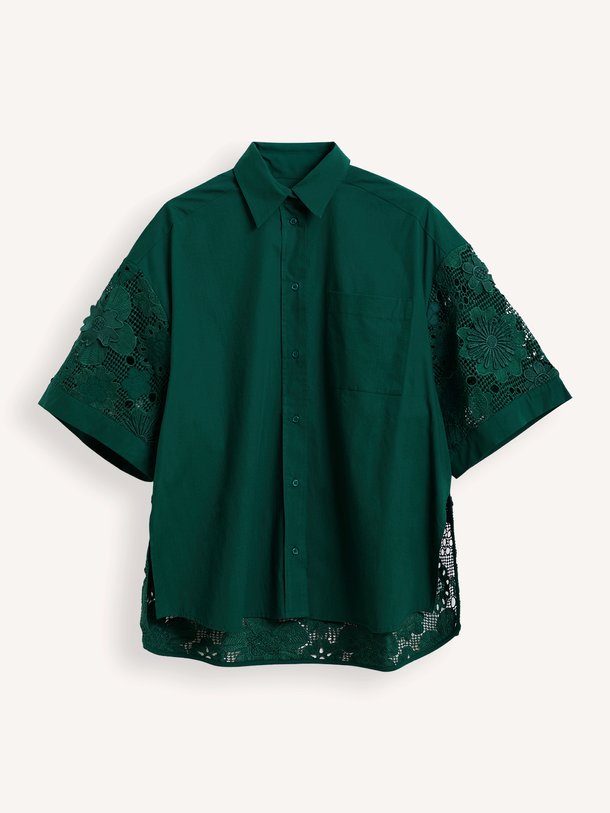 KALI OVERSIZED LACE SHIRT Kali, katoenen blouse met kant