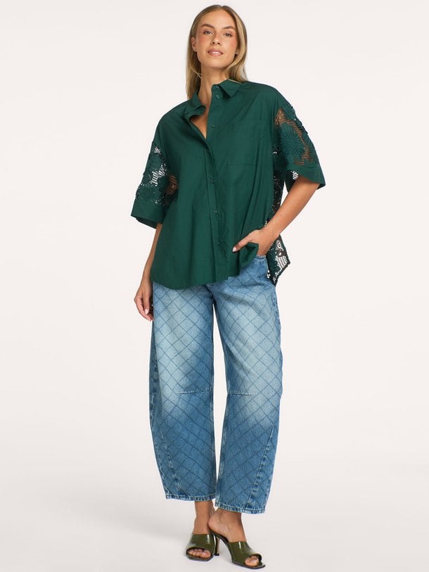Kali, katoenen blouse met kant
