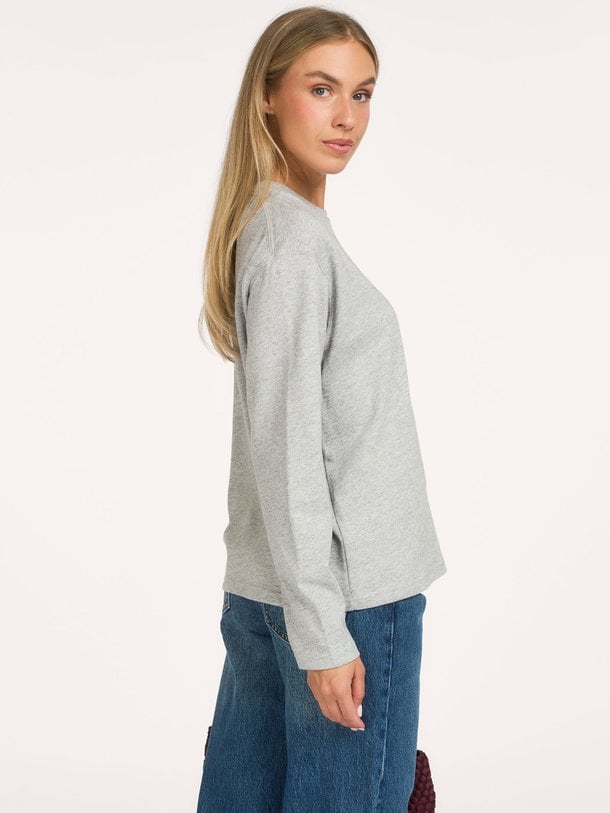Katoenen gemêleerde longsleeve