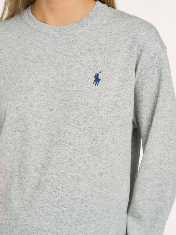 Katoenen gemêleerde longsleeve