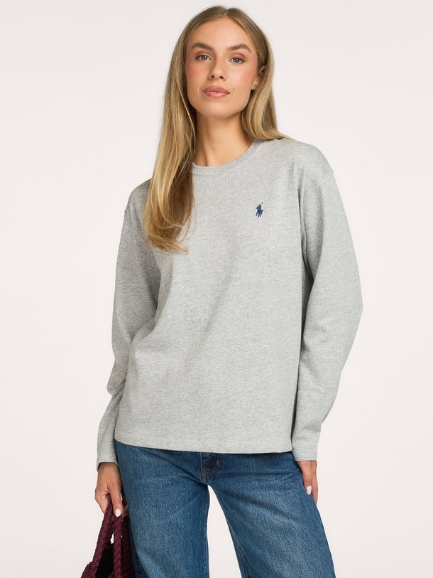 Katoenen gemêleerde longsleeve