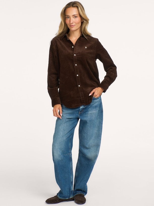 WOVEN-SPORT SHIRT-SHIRT Katoenen ribcord blouse