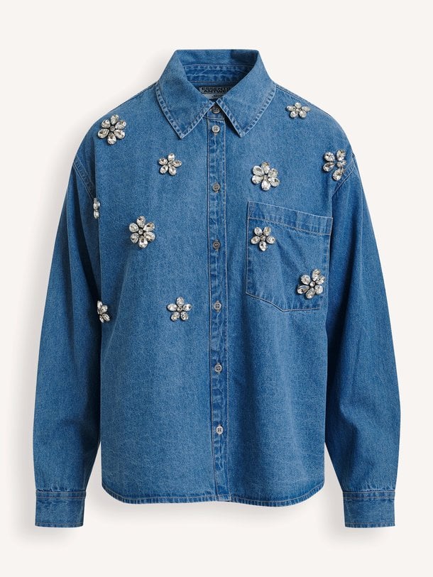 KONNECTION RHINESTONE SHIRT Konnection, denim blouse