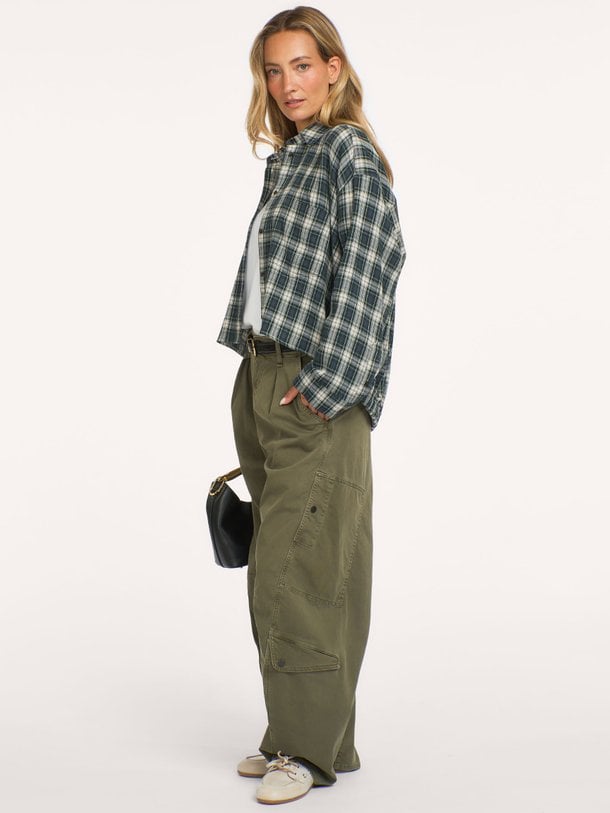OOPS Oops, organic cotton geruite blouse