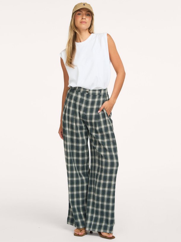Marta, organic cotton geruite broek