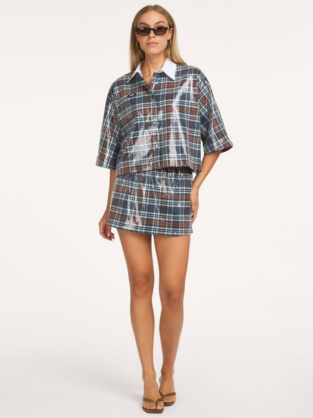 BERRY Viscosemix blouse met pailletten