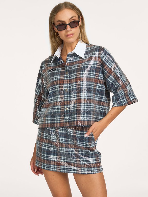 BERRY Viscosemix blouse met pailletten