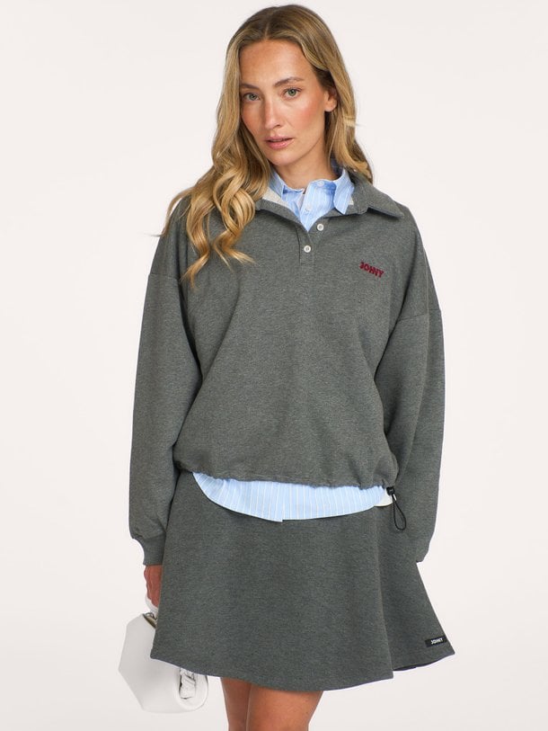 MELLIE Mellie, katoenen gemêleerde polo sweater