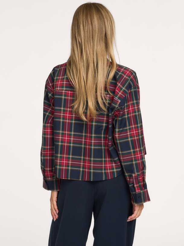 Ocean, katoenmix geruite blouse