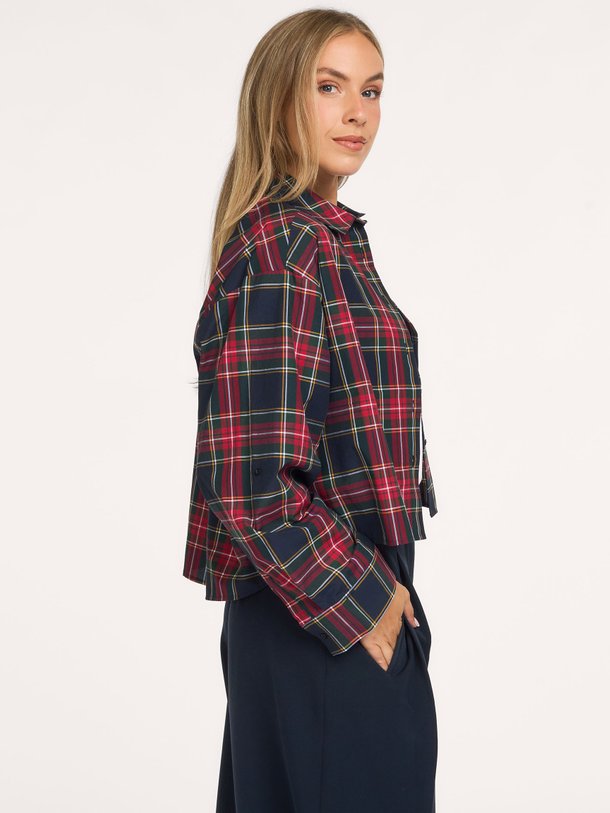Ocean, katoenmix geruite blouse