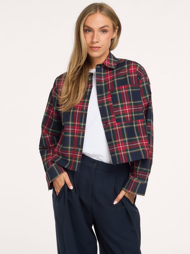 Ocean, katoenmix geruite blouse