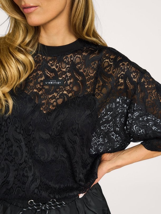 Summer Lace Loose Tee Geweven kanten top