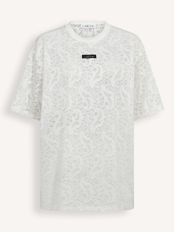 Summer Lace Loose Tee Geweven kanten top