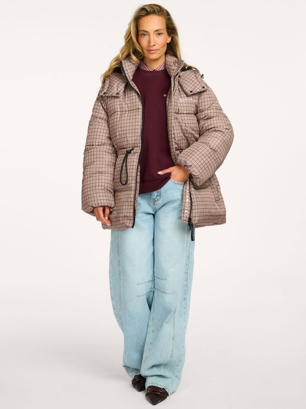 Climb Check Puffer Jacket Gewatteerde geruite jas