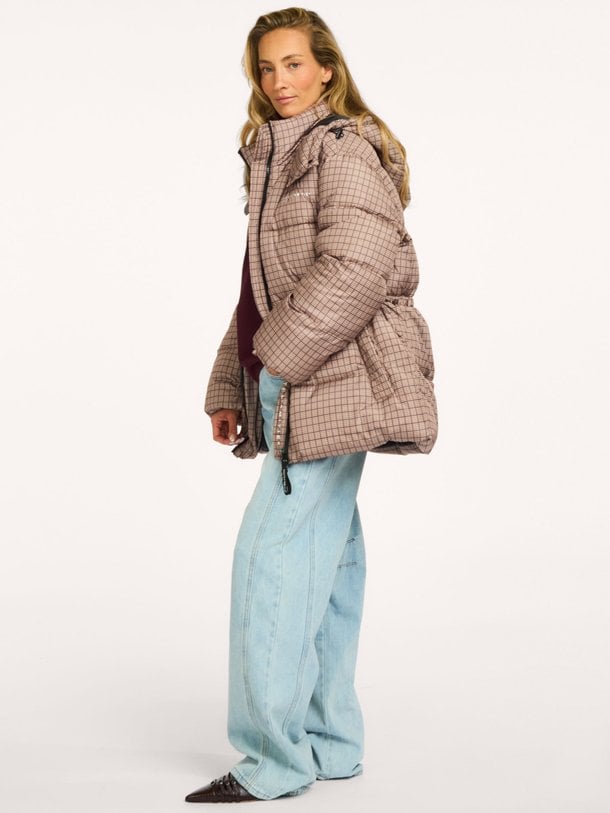 Climb Check Puffer Jacket Gewatteerde geruite jas