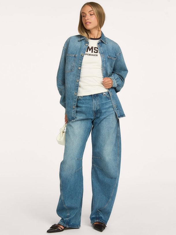 Saharpo, high waist barrel fit jeans