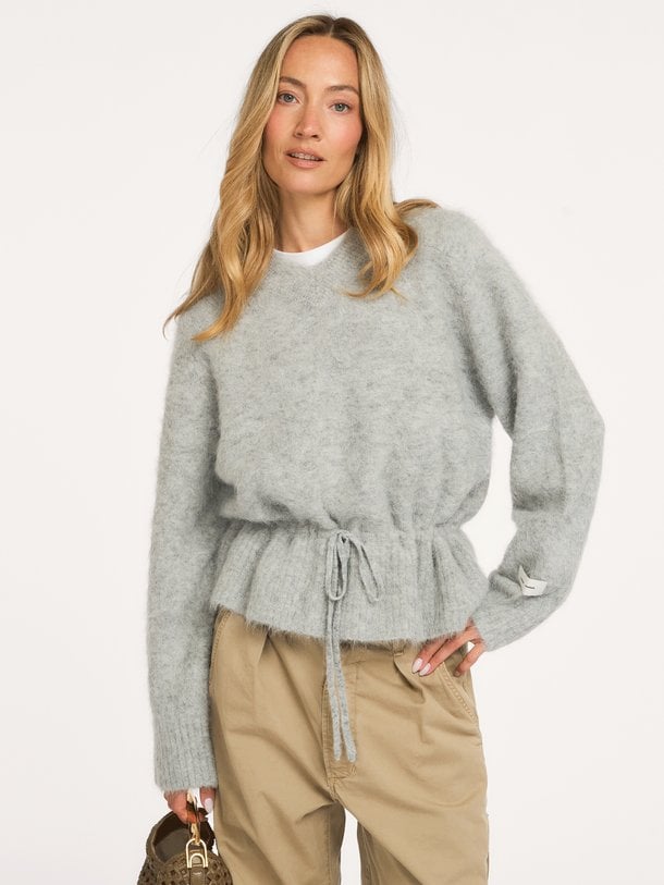 SALO V-NECK 16165 Salo, alpacamix gemêleerde trui